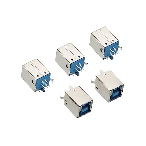 PATIKIL USB Conector 3.0 Tipo B 9 Pasadores Hembra 180 Grados Conector Soldar USB Reparación Reemplazo Adaptador para Circuito Placas PCB Placa Dispositivos Digitales Paquete de 5