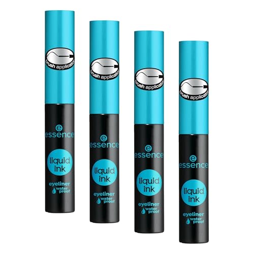 Essence   delineador de ojos liquid ink eyeliner waterproof   negro. (Paquete de 4)