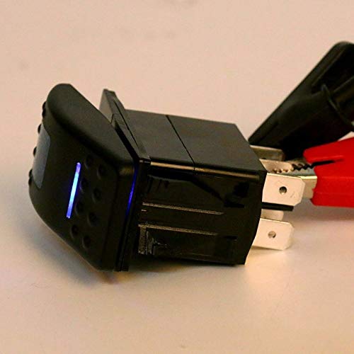 Amarine Made 12V 20A Rocker Switch Waterproof On-Off-On 2 Position Switch Boat Marine Dpdt 7 Pin With 2 Led Lights (Blue) #TOP7