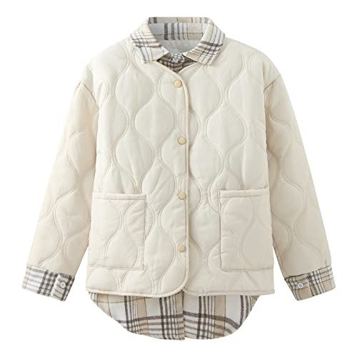 Fannyouth Womens Cute Cropped Puffer Jackets Zip Long Sleeves Padded Winter Outerwear #Pay221117- *1304-Christmas Decorations #TOP21