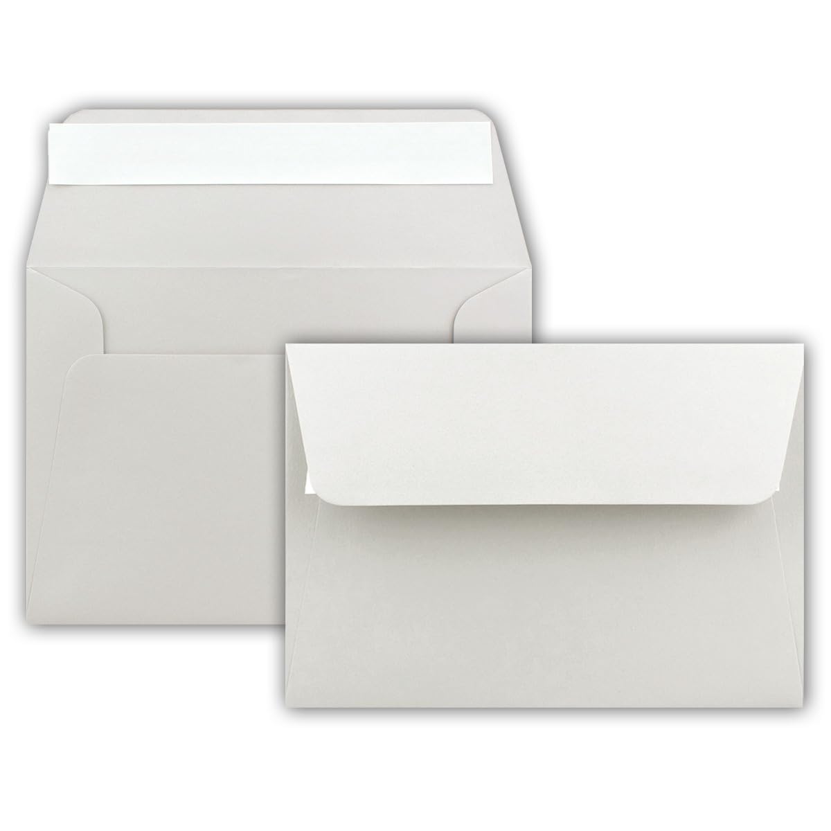 300 kopert na listy B6 - jasnoszare - 12,5 x 17,5 cm - klejenie 120 g/m² - szeroki elegancki język zamykający - wysokiej jakości koperty zaproszeniowe