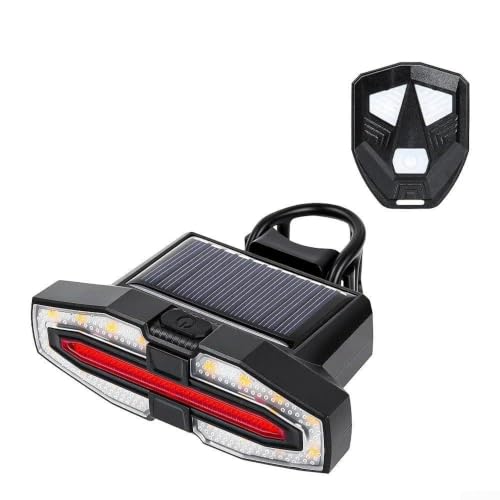 Solar Powered Bike Turn Signal Lights Remote Control IP65