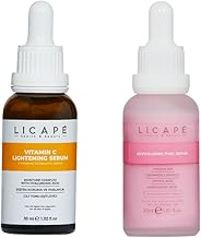 LICAPE® Serum Duo – Vitamin C Brightening Serum 30ml & B-12 Revitalizing Pink Serum 30ml with Peptides, Hyaluronic Acid & Centella Asiatica for Hydrated, Glowing & Even-Toned Skin