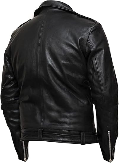 Men’s Biker Jeffrey Dean Negan Walking Dead Cosplay Slim Asymmetric Belted Motorcycle Leather Jacket3