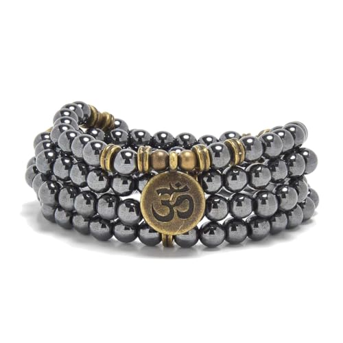 Bracelet Mala 108 Perles OM en pierres de guérison 6mm pour la méditation quotidienne