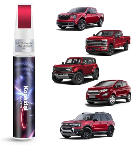 Ruby Red Metallic Tinted Clearcoat(RR) Touch up Paint Compatible with Ford, Premium Car Scratch Remover for Deep Scratches, Car Paint Pen Scratch Repair Two-In-One Touch Up Paint