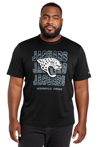 Zubaz NFL Men's Repeat Play Black Short Sleeve T-Shirt, Jacksonville Jaguars, XX-Large