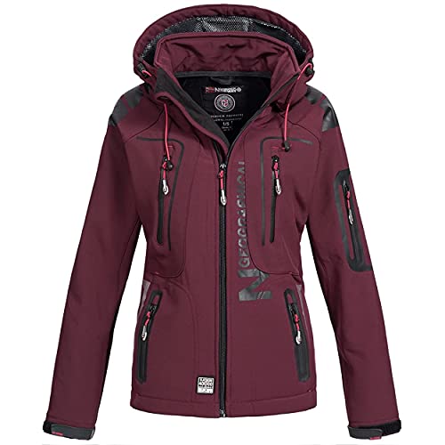 Geographical Norway Tislande Femme - Kapuzen-Softshelljacke Femme Étanche Extérieur - Coupe-Vent Veste - les...