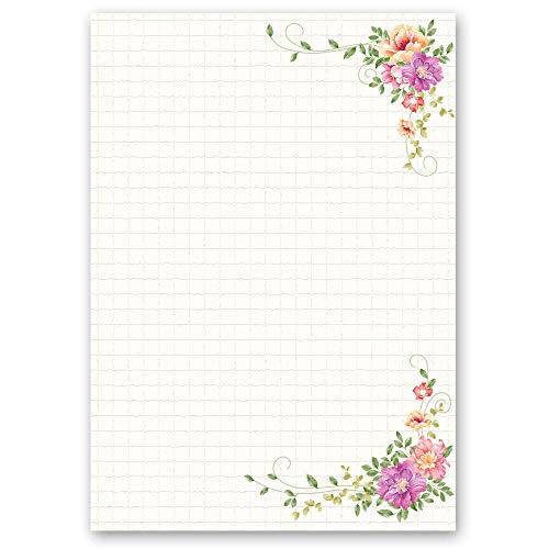 Motif Letter Paper! Flowers & Petals Floral Letter 50 Sheets DIN A5 - Paper-Media
