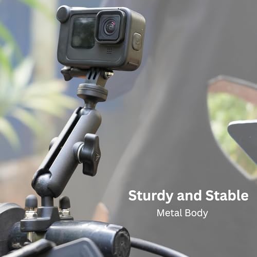 Image of INEFABLE Aluminium Alloy Holder Compatible with Bike Mount with Two 360 Rotational Angle for Bike Motorcycle and Bicycle, Rotational Angle 1 /4 Metal Stand for All Action Cameras (Handelbar Only)