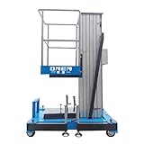 Single Mast Vertical Lift Four Mast Electric Hydraulic Aluminum Alloy Lift | Telescopic Vertical Platform Lifter for Indoor & Outdoor Aerial Work, Customizable