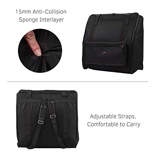 Accordion Case Gig Bag Backpack Muslady with Anti-Collision Interlayer for 120 Bass Accordions Musical Keyboard Accessories