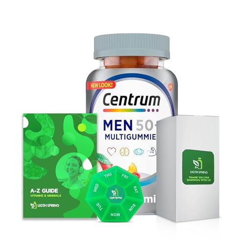 Centrum Silver Men 50+ Gummies, 80 Count, Multivitamin Supplement, Assorted Fruit, Multimineral Supplement, Vitamin D3, A to Z Ligth&Spring Guide