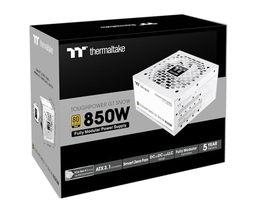 Toughpower GT 850W | ATX 3.1 | PCIe 5.1 | 80+ GOLD | Modular | Snow - Alimentatore - Immagine 2