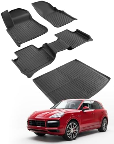 Car Floor Mats for Porsche Cayenne 2019-2025 2026 4PCS Full Set Trunk Mat