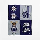 NHL Winnipeg Jets Officially Licensed Baby Swaddle Blanket, 40 x 50 in, Soft Lightweight Polyester, Domino Design