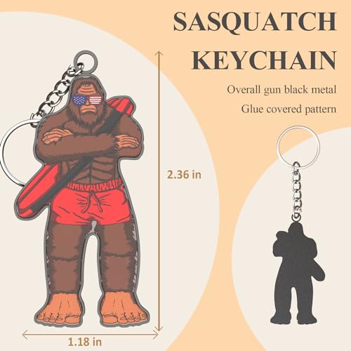 Image of Sasquatch Keychain 2-Pack, Unique Outdoor Gifts for Men & Women, Lightweight, Durable Keyring, Fun Camping Accessories