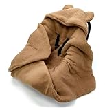 Einschlagdecke Babyschale Baby Decke Winter – Kinderwagenzubehör Neugeborene – Fußsack Autositz – 90x90cm – 3- und 5-Punkt-Gurtsystem – Winterdecke Baby – Neugeborenen Ausstattung 0–12 Monate - Toffee