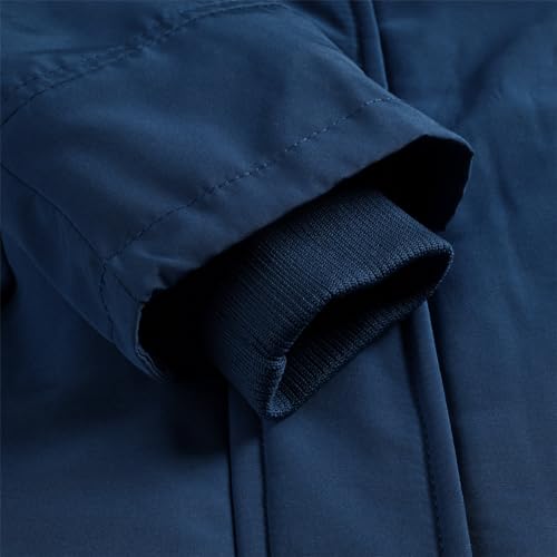 YYNUDA Damen Winterparka Dicker Warm Lang Wintermantel mit Fellkapuze Winter Jacke Outdoor Jacke für Winter Navy blau L