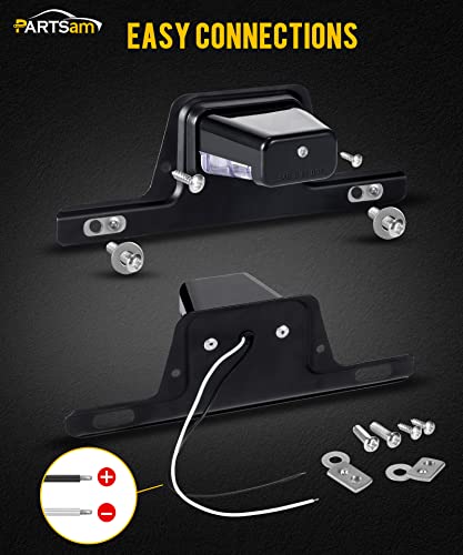 image for Partsam LED License Plate Light Waterproof 12V DC License Tag Light wi