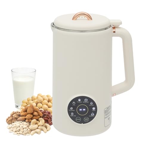 TONFEION Nussmilch Maschine 1000ml Sojamilchmaschine mit 12h Timer & 12h Warmhaltezeit 10 Klingen Automatischer Pflanzenmilchbereiter & Milchshakemaschine für 3-5 Personen