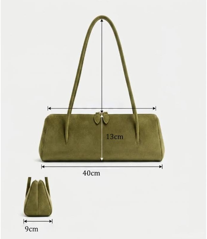 Madam Long Pedunculated Armpit Comfortable Drab Green Handbag