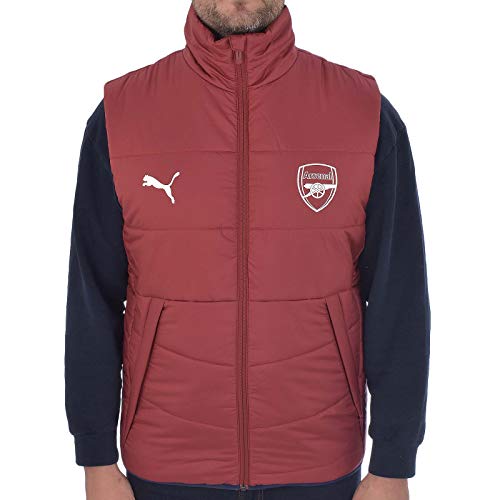 PUMA Mens Arsenal FC Padded Full Zip Body Warmer Gilet Jacket Vest Top - XL Red