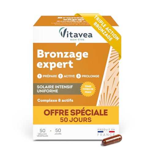 Vitavea – Bronzage Expert – Offre spéciale 50 jours - Prolongateur de Bronzage après Soleil -...