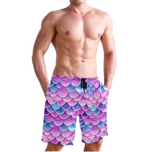 Men’s Swim Trunks Sparkling Mermaid Scales Beach Board Shorts Swimming Short Pants Running Sports Surffing Shorts4