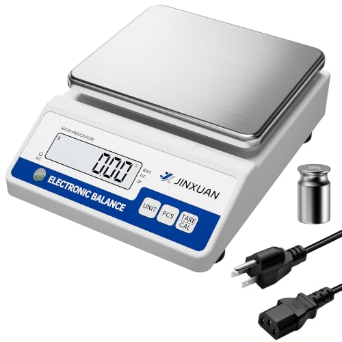 Image of Digital Lab Scale 0.01g Accuracy 5000g Analytical Balance Scale Precision Scale for Weighing Gold Silver Jewelry Diamond Powder Grain Food, Electronic Gram Scale with 500g Weight, LCD Display, 7units