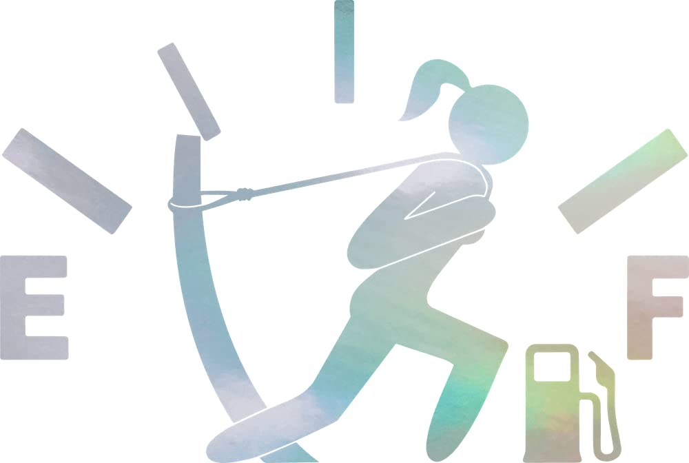 NBFU Gas Tank Fuel Empty Girl (Hologram) (Set Of 2) Premium Waterproof Vinyl Decal Stickers For Laptop Phone Accessory Helmet Car Window Bumper Mug