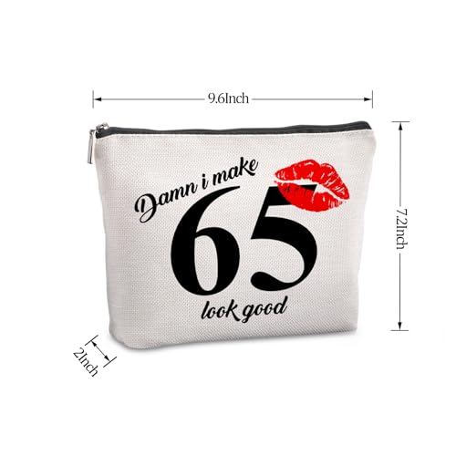 65th Birthday Gift for Women: Travel Makeup Bag - Cosmetic Bag for 65 Year Old Woman Turning 653