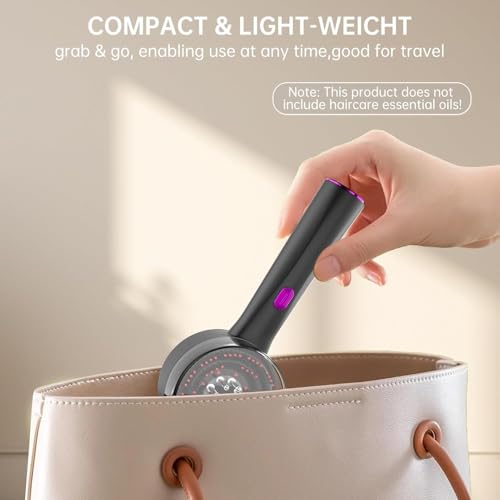 Image of Scalp Massage Comb with LED Light and Liquid Guide Roller Ball, IPX7 Waterproof, Rechargeable Handheld Hair and Scalp Massager (6ml Tank, USB Charging Cable Included)