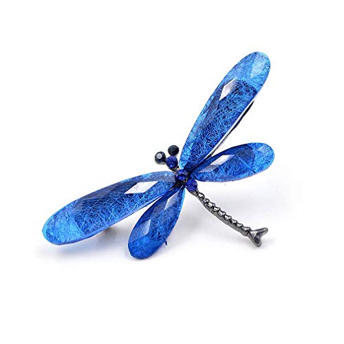 Colorful Resin Dragonfly Brooches Women Vintage Elegant Insect Brooch Pins Winter Coat Jewelry Blue #TOP6