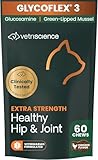 VetriScience Extra Strength Healthy Hip & Joint Chews, GlycoFlex Glucosamine and Green-Lipped Mussel Joint Support Supplement for Cats, Promote Mobility and Soothe Joint Discomfort, Chicken, 60 Count