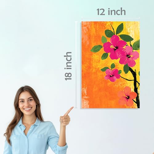 Image of SiddArtify Floral Wall Art Prints Set - Modern Botanical Flower Poster Decor for Living Room Bedroom Office - 12x18 inch Sticker Pack of 6