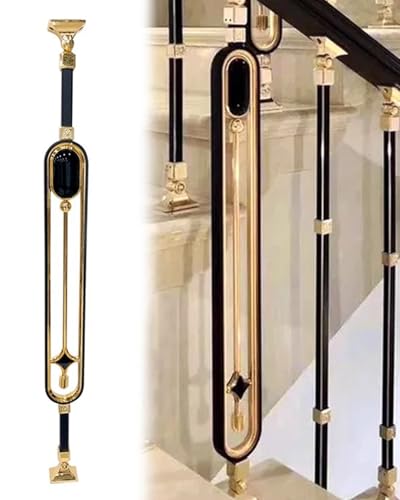 Soportes de balaustres de escalera negros regulables de estilo victoriano