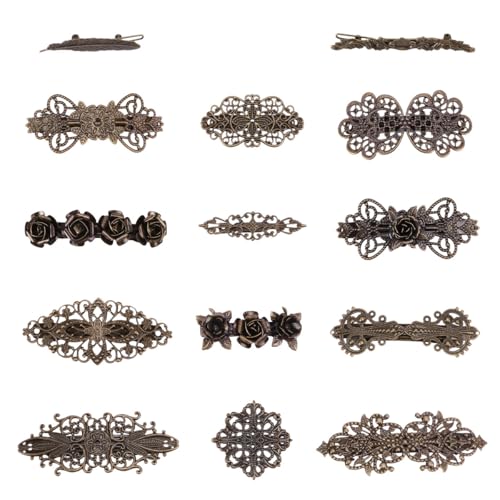14 pinces à cheveux vintage en métal café pour une coiffure quotidienne simple
