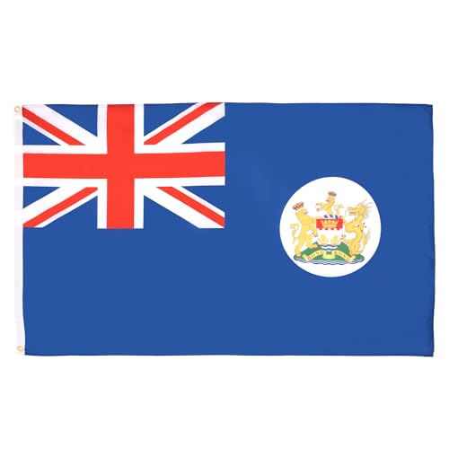 Image of AZ FLAG - Hong Kong Old Flag - 2x3 Ft - 100D Polyester Former Hong Konger Banner with Two Metal Grommets - Fade Resistant - Vivid Colors - 2' x 3' Feet - 90x60 Cm