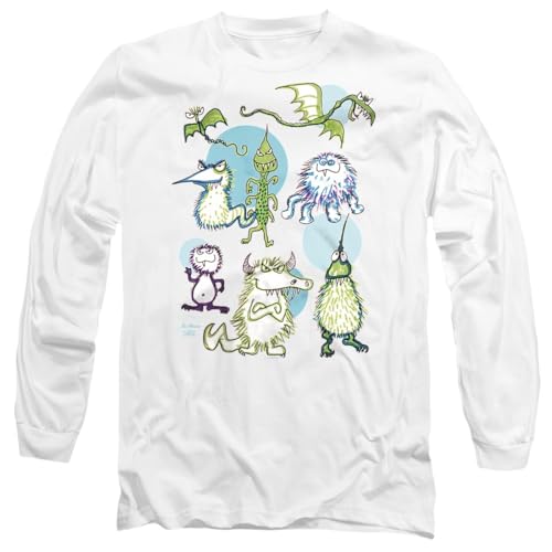 Jim Henson Monster Doodles T-Shirt manches longues blanc XL en maille respirante