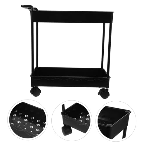Zerodeko Suporte De Mesa estante carrinho de rolamento de 2 camadas armazenar prateleira carrinho de