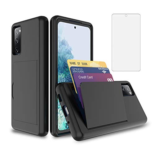Coque Samsung Galaxy S20 FE Asuwish noire avec verre trempé et porte-carte