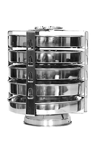 Image of Ajeet Thatte Stainless Steel 5 Plates Idli Stand- Silver