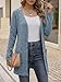 Cicy Bell Damen Lang Button Down Cardigan Elegant Langarm Strikjacke mit Tasche Open Front Sweaters Blau M