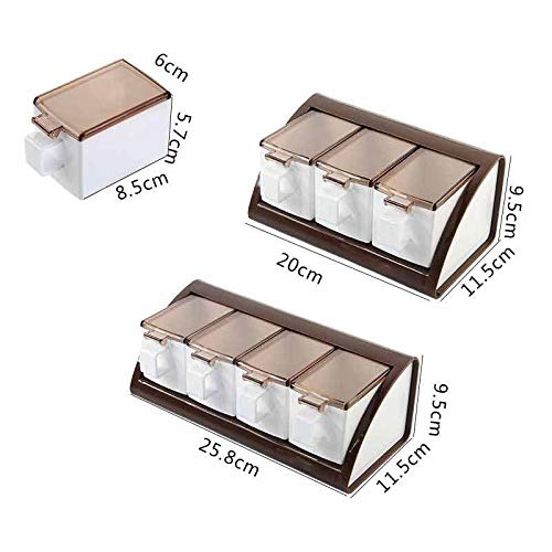 barattoli di stoccaggio Barattoli di spezie, barattoli di condimento Barattolo di spezie Scatola di condimento, 3/4Pcs Set Cucina Spice Storage Bottiglia, Barattoli Trasparente Sale Pepe