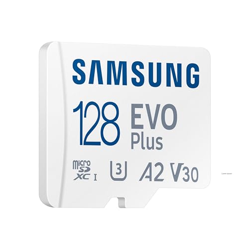 Image of Samsung EVO Plus microSD Memory Card + Adapter, 128GB microSDXC, Speeds Up to 160 MB /s, UHS-I, C10, U3, V10, A3, Upgrade Storage for Phones, Tablets, Gaming Consoles, DSLR Cameras, PCs, MB-MC128SA /AM