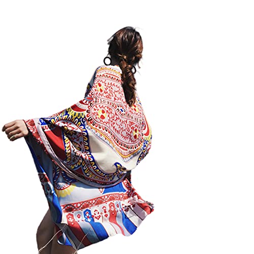 XKUN Écharpe 90X180Cm Twill Cotton Pareo Beach Cover-Ups Femme Grande Robe De Mode Bikini Bathwing Masswear Up Up-AJ,90X180Cm