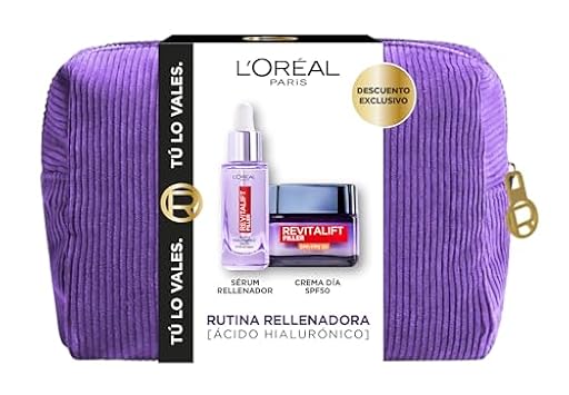 L’Oréal Paris Revitalift Filler Set, Sérum Anti-Edad 30 ml + Crema Hidratante SPF 50 50 ml, Triple Ácido Hialurónico para Rellenar, Hidratar y Proteger la Piel Madura | Ya disponible en tu tienda friki favorita! En mundofriki.es!