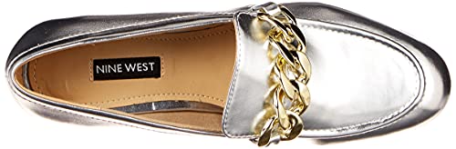Nine West Women's Chain3 Loafer Flat, Silver, 6 #TOP4