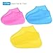PATIKIL S/M/L Waterproof Silicone Shoe Cover, 3 Pairs Reusable Non-Slip Overshoes Rain Shoes Cover Protectors Galoshes for Outdoor Rain Snow, Pink Blue Yellow